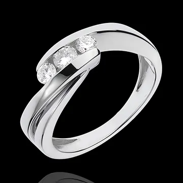 Bague trilogie Nid Précieux - Ritournelle - or blanc 18 carats - 0.32 carat - 3 diamants