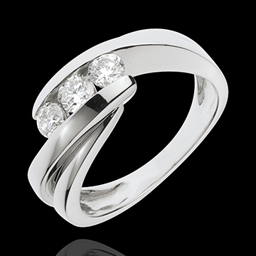 Anillo Trilogía Nido Precioso - Riturnelo - oro blanco 18 quilates - 3 diamantes 0.54 quilates 