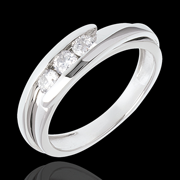 Trilogía Nido Precioso - Bipolar - oro blanco 18 quilates - 3 diamantes 0.38 quilates