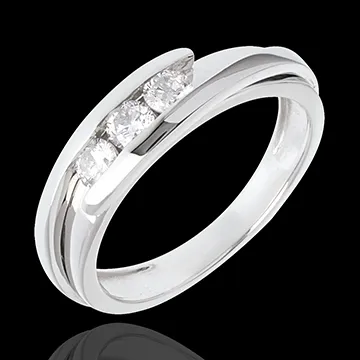 Trilogía Nido Precioso - Bipolar - oro blanco 18 quilates - 3 diamantes 0.38 quilates