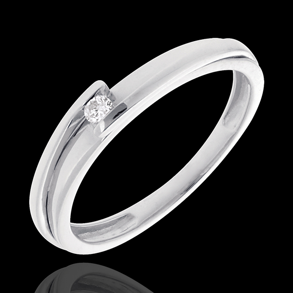 Solitaire Nid Précieux - Bipolaire - or blanc 18 carats - 0.04 carat
