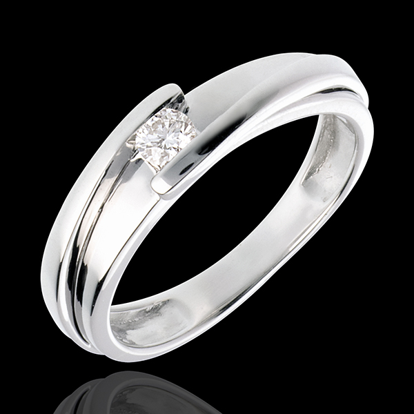 Solitario Nido Precioso - Bipolar - oro blanco 18 quilates - diamante 0.13 quilates