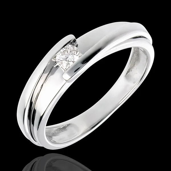 Solitaire Nid Précieux - Bipolaire - or blanc 18 carats - diamant 0.13 carat