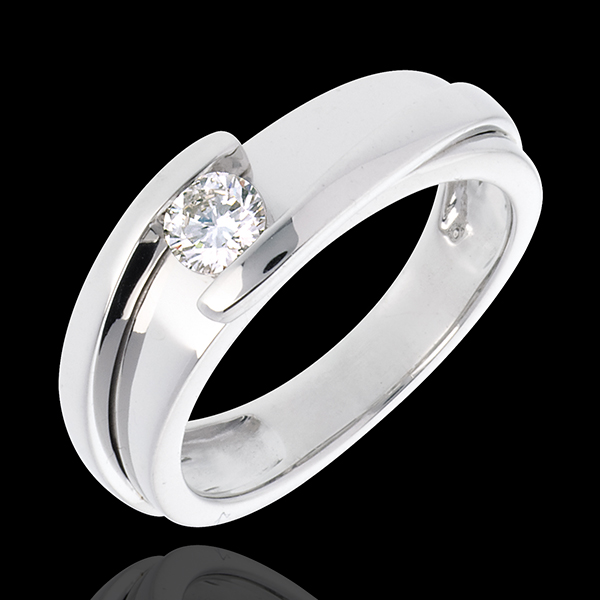 Solitario Nido Precioso - Bipolar - oro blanco 18 quilates - diamante 0.31 quilates