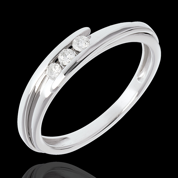 Trilogía Nido Precioso - Bipolar - oro blanco 18 quilates - 3 diamantes