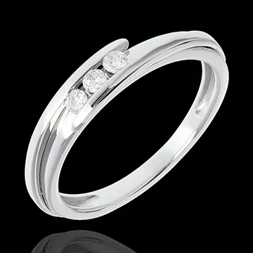 Trilogía Nido Precioso - Bipolar - oro blanco 18 quilates - 3 diamantes