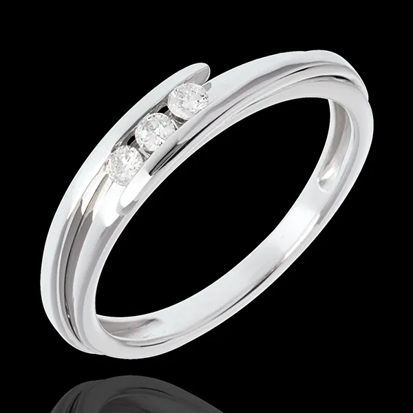 Trilogie Nid Précieux - Bipolaire - or blanc 18 carats - 3 diamants - 0.11 carat
