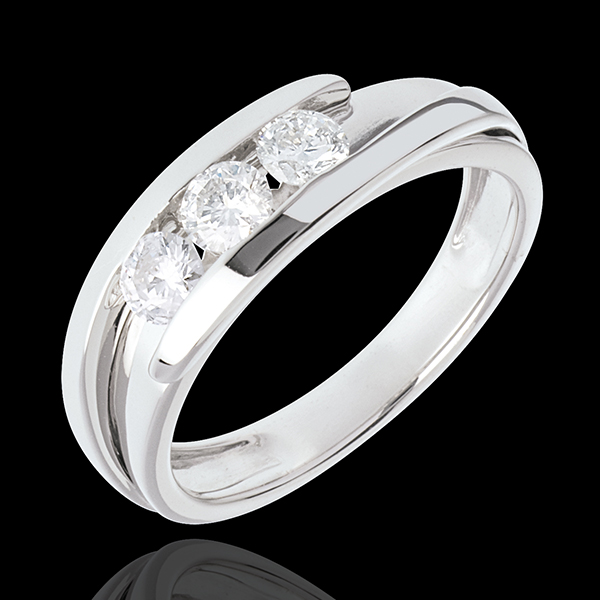 Trilogía Brillo Eterno - Bipolar - oro blanco 18 quilates - 0.54 quilate 3 diamantes