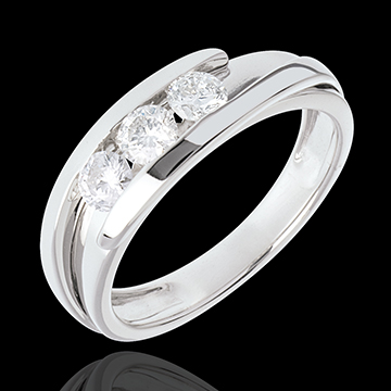 Trilogía Brillo Eterno - Bipolar - oro blanco 18 quilates - 0.54 quilate 3 diamantes
