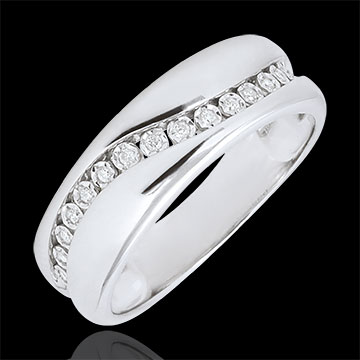 Bague Amour - Multi-diamants - or blanc 9 carats