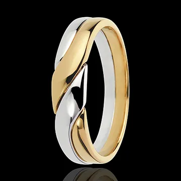 Anneau Attraction - or blanc et or jaune 18 carats