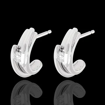 Contemporary arch earrings-white gold