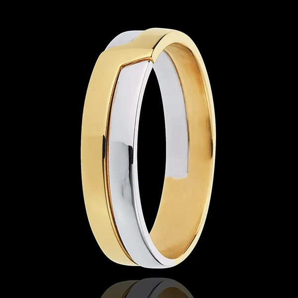 Alliance Clé de Voute - or blanc et or jaune 18 carats