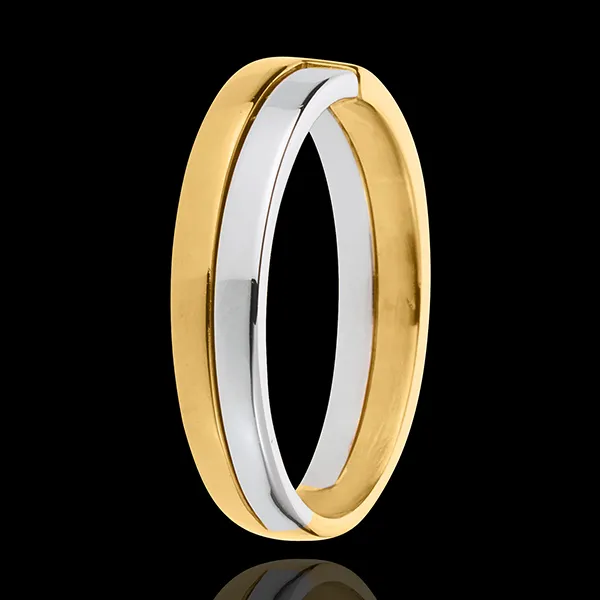 Alliance Clé de Voute - or blanc et or jaune 18 carats
