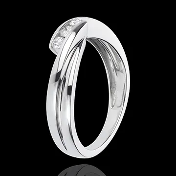 Anillo trilogía Nido Precioso - Riturnelo - oro blanco 18 quilates - 3 diamantes