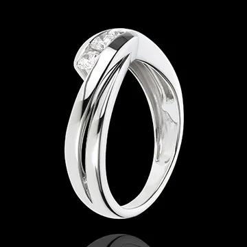 Anillo trilogía Nido Precioso - Riturnelo - oro amarillo y blanco 18 quilates - 3 diamantes