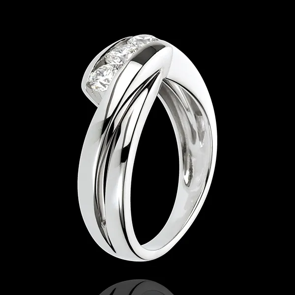 Anillo Trilogía Nido Precioso - Riturnelo - oro blanco 18 quilates - 3 diamantes 0.54 quilates
