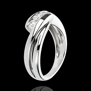 Bague trilogie Nid Précieux - Ritournelle - or blanc 18 carats - 0.54 carat - 3 diamants