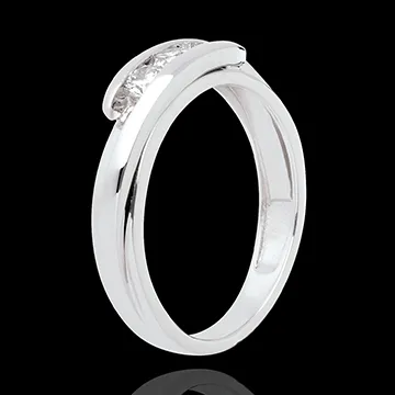 Trilogía Nido Precioso - Bipolar - oro blanco 18 quilates - 3 diamantes 0.38 quilates