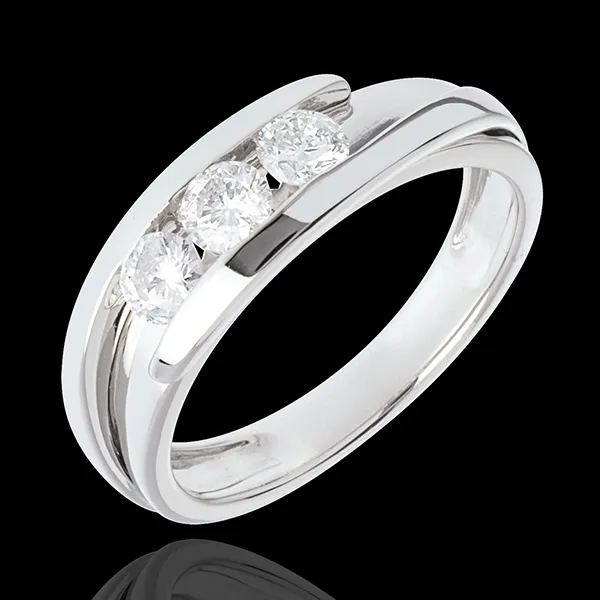 Trilogía Brillo Eterno - Bipolar - oro blanco 18 quilates - 0.54 quilate 3 diamantes