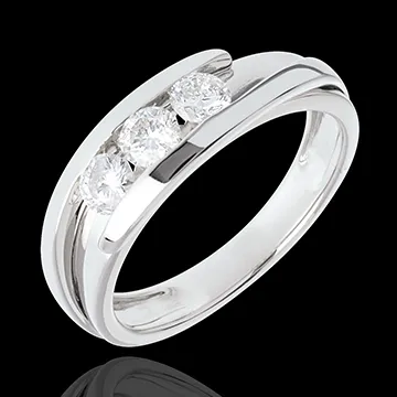 Trilogie Nid Précieux - Bipolaire - or blanc 18 carats - 0.54 carat - 3 diamants