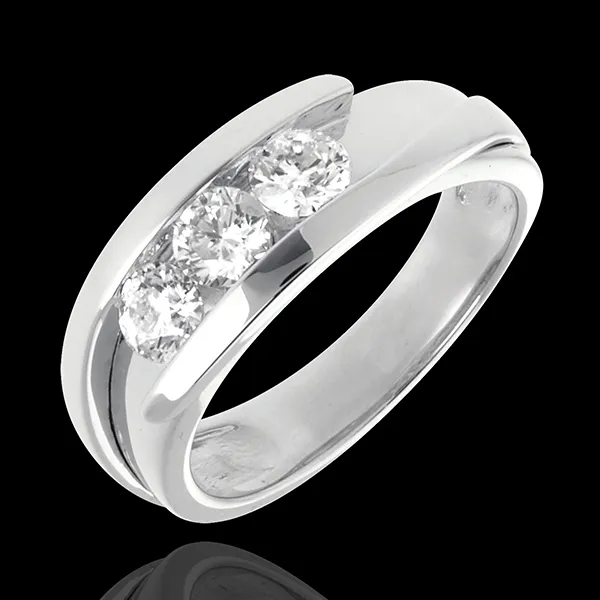 Trilogy Precious Nest - Interlocking (Very big model) - white gold - 0.77 carat - 3 diamonds - 18 carats