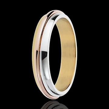 Alliance Anneaux Solaires - trois ors 18 carats