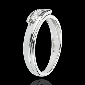 Anillo Triología bipolar - oro blanco 18 quilates - 3 diamantes