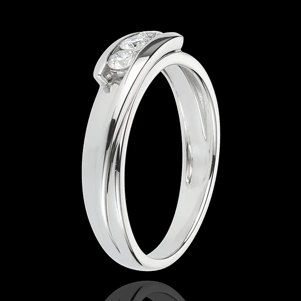 Bague trilogie bipolaire or blanc 18 carats - 0.24 carats - 3 diamants