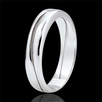 Ring Amour - Herren Trauring in Weißgold - Diamant 0.022 Karat - 18 Karat