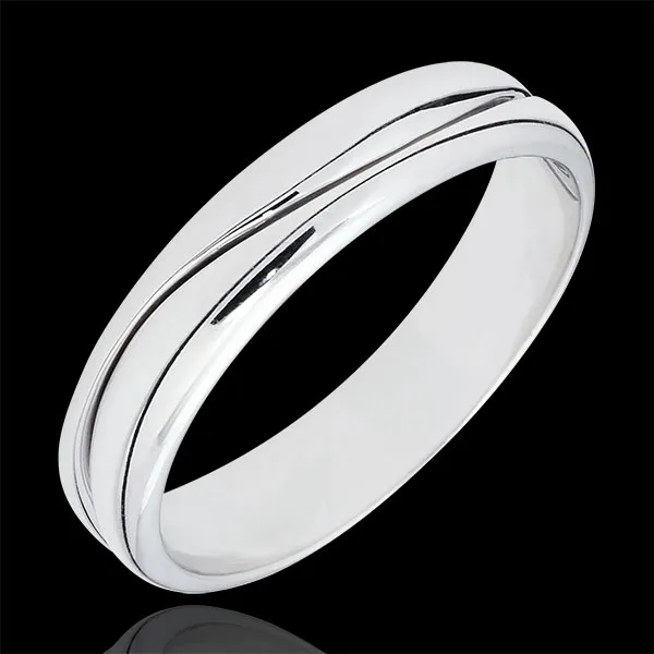 Ring Amour - Herren Trauring in Weißgold - 9 Karat