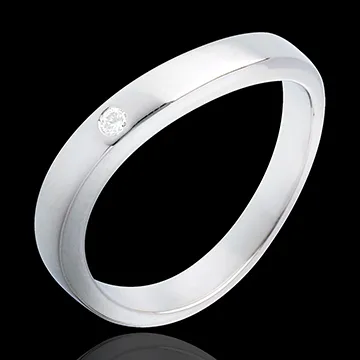 Sortija Elipse - oro blanco 18 quilates y diamante