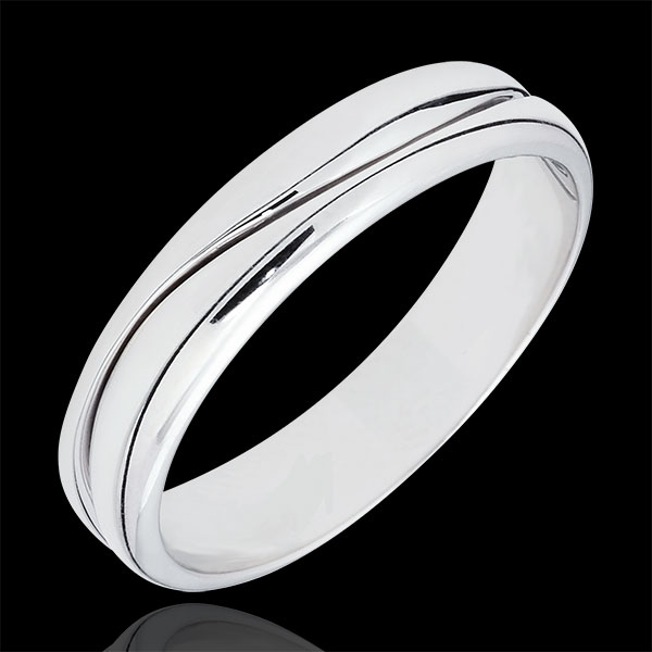 Ring Amour - Herren Trauring in Weißgold - 9 Karat
