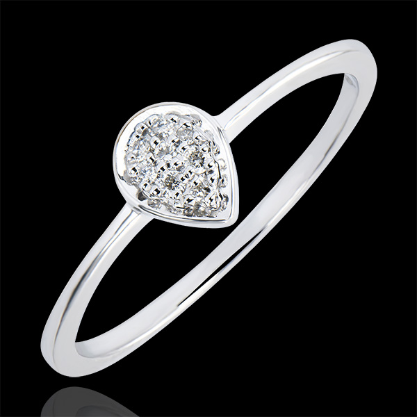 Anello Abbondanza - Goccia Preziosa - oro bianco 18 carati e diamanti