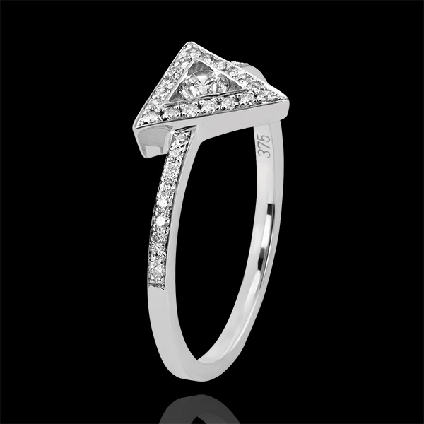 Anello Abbondanza - Gravità - oro bianco 9 carati e diamanti