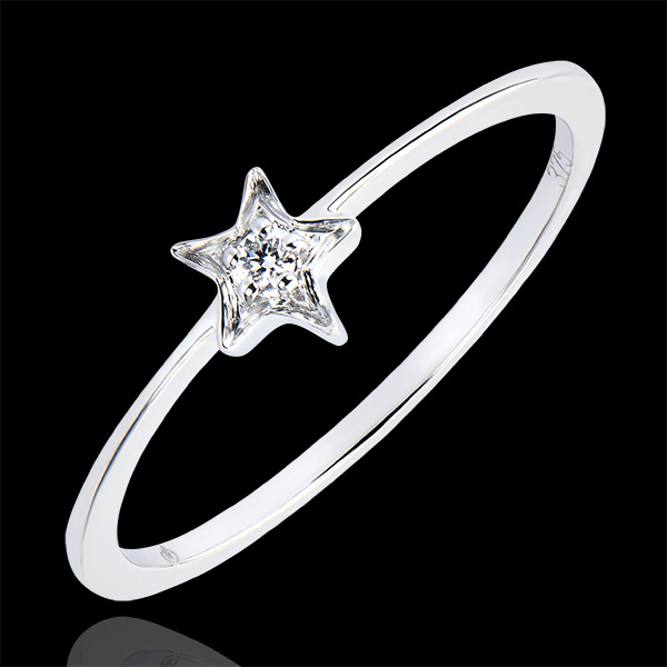 Anello Abbondanza- Mia stella - oro bianco 9 carati e diamante