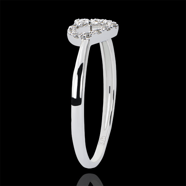 Anello Abbondanza - Piccolo Cuore - oro bianco 9 carati e diamanti