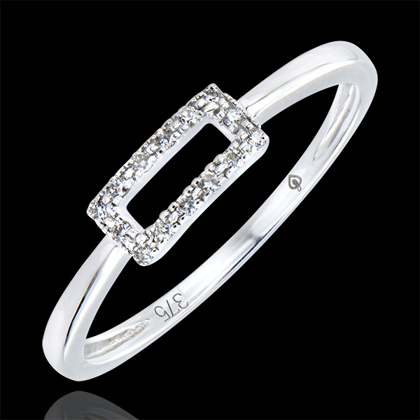 Anello Abbondanza - Verità - oro bianco 18 carati e diamanti