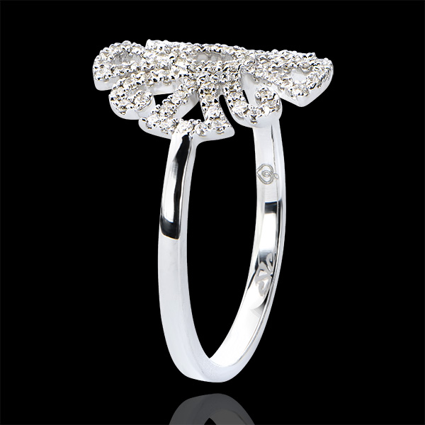 Anello Destino- Arabesque variante - oro bianco 18 carati e diamanti