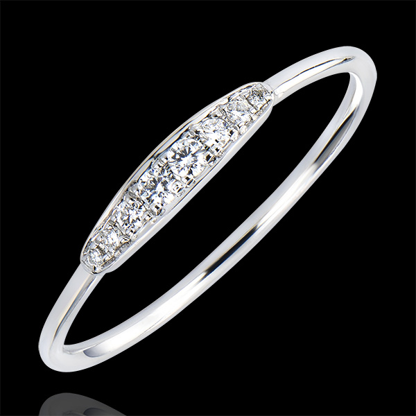 Anello di Fidanzamento Abbondanza - Armonia - oro bianco 9 carati e diamanti