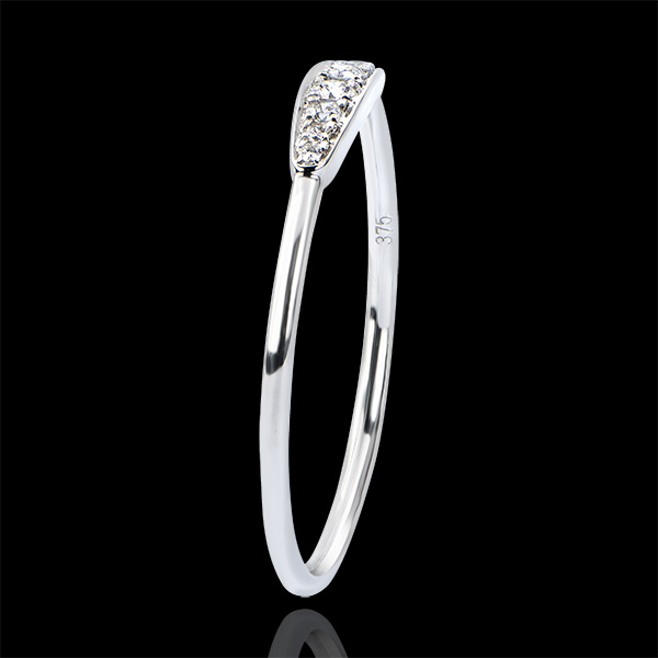 Anello di Fidanzamento Abbondanza - Armonia - oro bianco 9 carati e diamanti