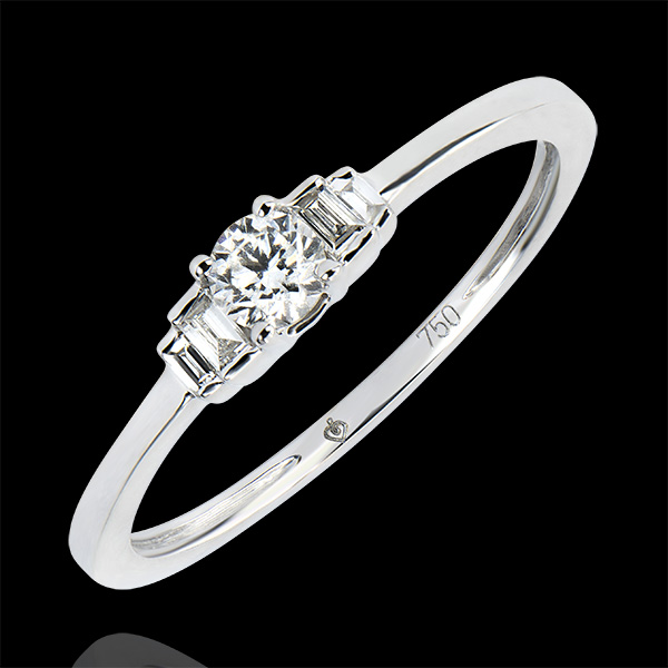 Anello di Fidanzamento Abbondanza - Jayne - oro bianco 18 carati e diamanti