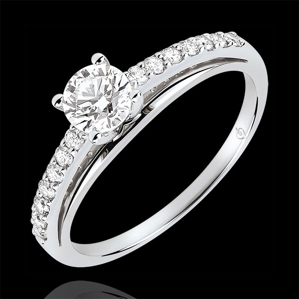 Anello di fidanzamento - Avalon - Diamante 0.4 carati - Oro bianco 9 carati