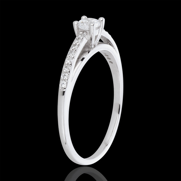 Anello di fidanzamento - Avalon - Oro bianco - 18 carati - Diamanti - 0.31 carati - Diamante centrale - 0.195 carati 