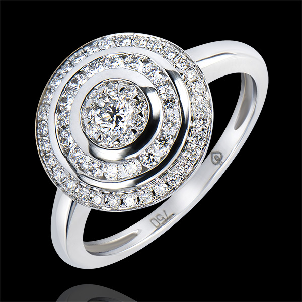 Anello di Fidanzamento Destino - Anello Ipnosi - oro bianco 18 carati e diamanti