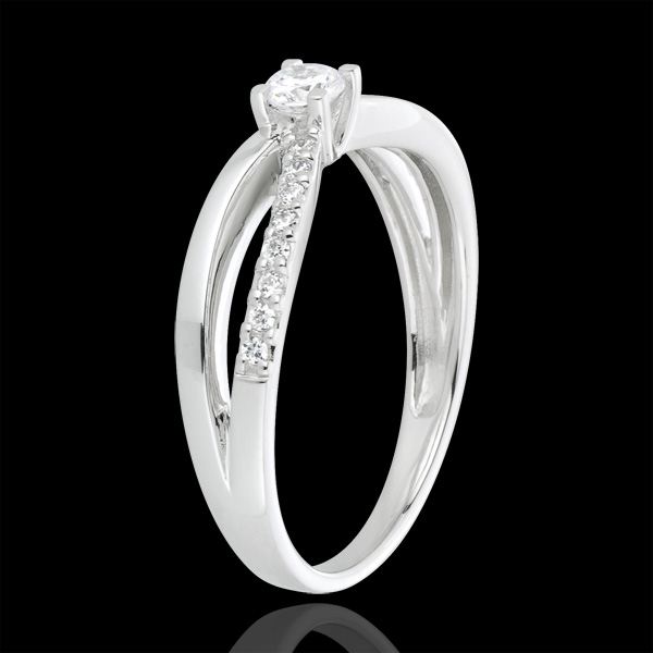 Anello di Fidanzamento Destino - Eternità - Oro bianco - 18 carati - Diamanti - 0.26 carati
