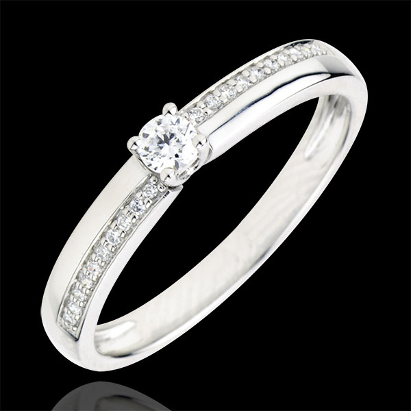 Anello di Fidanzamento Destino - Meraviglia - Oro bianco - 18 carati - Diamanti -0.16 carati