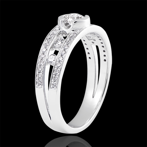 Anello di fidanzamento Destino - Philipine - oro bianco 9 carati e diamanti