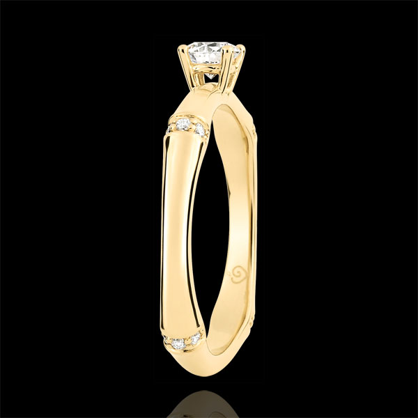 Anello di fidanzamento Giungla Sacra - diamante 0.2 carati - oro giallo 9 carati