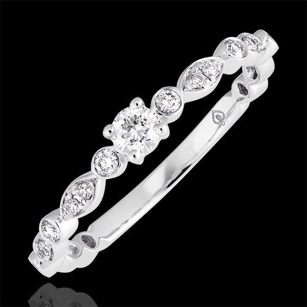Anello di fidanzamento Petites Pampilles - oro bianco 18 carati e diamanti